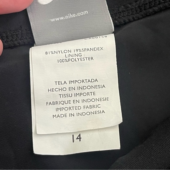 Y2K Nike Swim Micro Mini Skirt Belt Center Back Logo Black Womens Size 14 - Picture 6 of 8